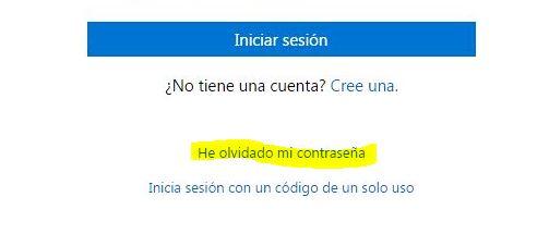 Restaurar contraseña Hotmail